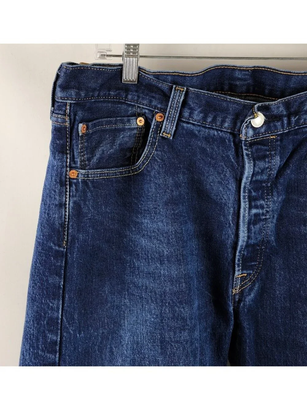 LEVIS 501 Jeans Mens 36x32 Button Fly Blue Straight Leg Denim